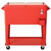 Outdoor Portable Rolling Party Cooler Cart Patio Mobile Ice Chests Beverage Icebox Beer Cola Cooler Trolley